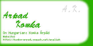 arpad komka business card
